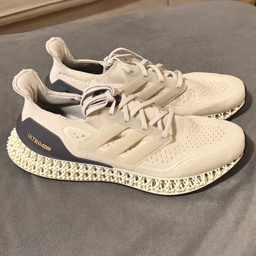 adidas 4D Cream and Gray Sneakers